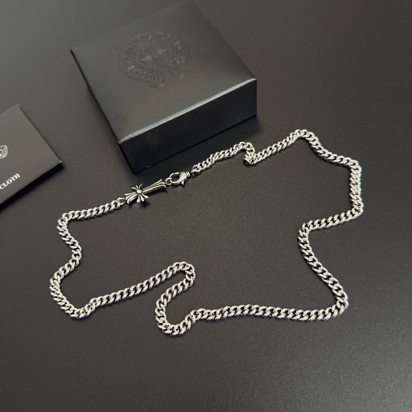 Chrome Hearts Silver Chain with Cross Pendant